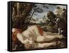 Adonis mort et son chien-Laurent de La Hyre-Framed Stretched Canvas