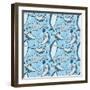 Adorable Shark Party Pattern-Lauren Ramer-Framed Giclee Print