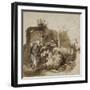 Adoration des bergers-Rembrandt van Rijn-Framed Giclee Print