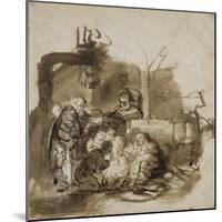 Adoration des bergers-Rembrandt van Rijn-Mounted Giclee Print