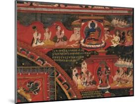 Adoration of Brahmanic Deities, Detail from Mandala of Amoghapaca, 1860-null-Mounted Giclee Print