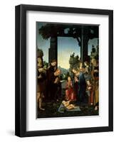 Adoration of Christ-Lorenzo di Credi-Framed Art Print