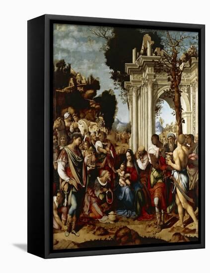 Adoration of Magi-Cesare da Sesto-Framed Stretched Canvas