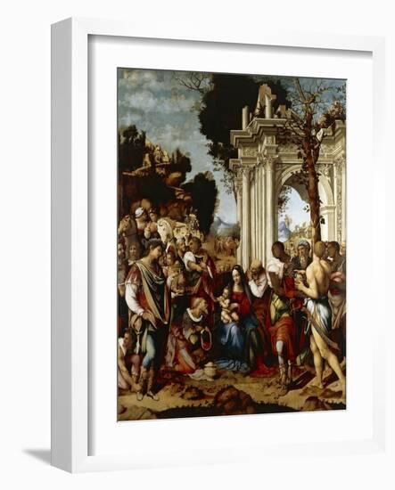 Adoration of Magi-Cesare da Sesto-Framed Giclee Print