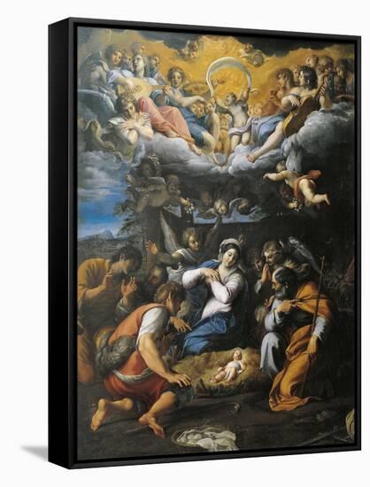 Adoration of Shepherds-Annibale Carracci-Framed Stretched Canvas