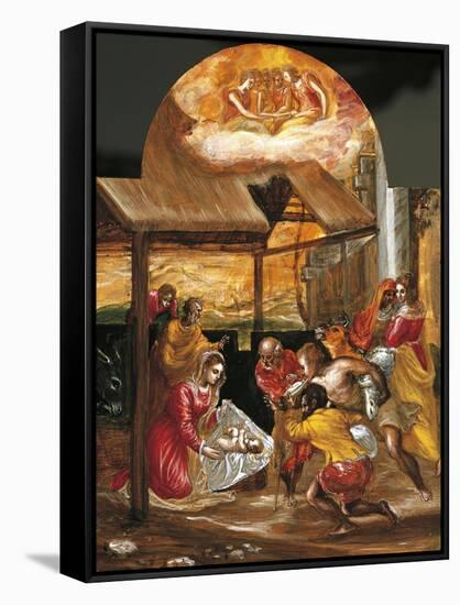 Adoration of Shepherds-El Greco-Framed Stretched Canvas