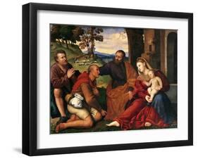 Adoration of Shepherds-Bernardino Licinio-Framed Giclee Print