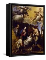 Adoration of Shepherds-Massimo Stanzione-Framed Stretched Canvas