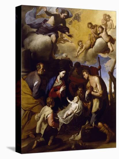 Adoration of Shepherds-Massimo Stanzione-Stretched Canvas