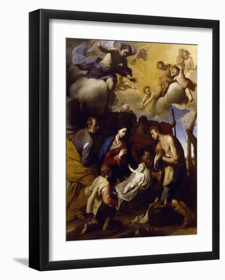 Adoration of Shepherds-Massimo Stanzione-Framed Giclee Print