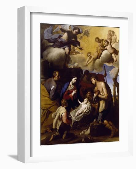 Adoration of Shepherds-Massimo Stanzione-Framed Giclee Print