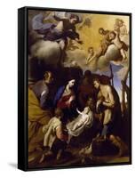 Adoration of Shepherds-Massimo Stanzione-Framed Stretched Canvas