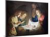 Adoration of the Child, 1619-20 (Oil on Canvas)-Gerrit van Honthorst-Mounted Giclee Print