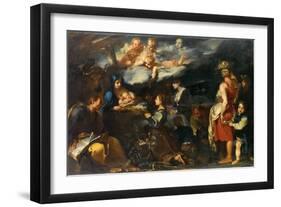Adoration of the Child with Saint Luke, C.1700-Carlo Donelli-Framed Giclee Print