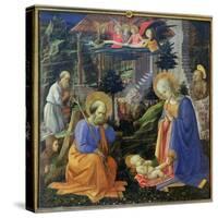 Adoration of the Child with Ss. Hilary, Jerome, Mary Magdalene and Angels-Fra Filippo Lippi-Stretched Canvas