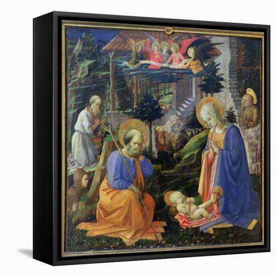 Adoration of the Child with Ss. Hilary, Jerome, Mary Magdalene and Angels-Fra Filippo Lippi-Framed Stretched Canvas
