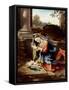 Adoration Of The Child-Antonio Allegri Da Correggio-Framed Stretched Canvas