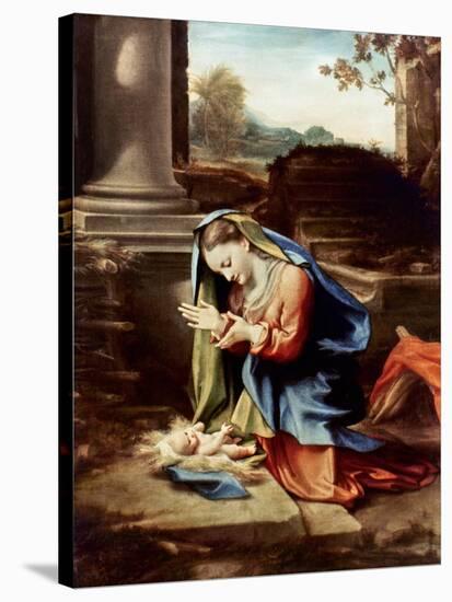 Adoration Of The Child-Antonio Allegri Da Correggio-Stretched Canvas