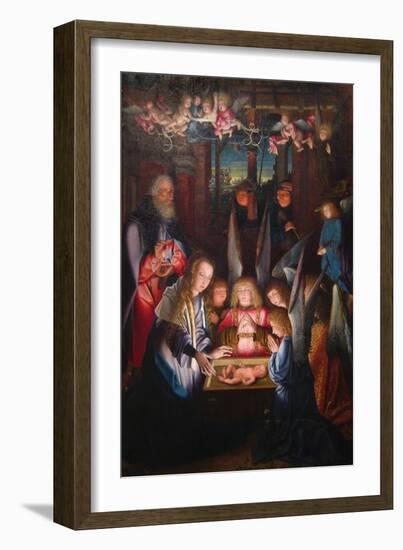 Adoration of the Christ Child-Jan Joest of Kalkar (Follower of)-Framed Art Print