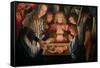 Adoration of the Christ Child-Jan Jost-Framed Stretched Canvas