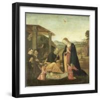 Adoration of the Christ Child-Jacopo Del Sellaio-Framed Art Print