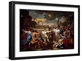 Adoration of the Golden Calf, 1633-34 (Oil on Panel)-Nicolas Poussin-Framed Giclee Print