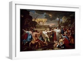Adoration of the Golden Calf, 1633-34 (Oil on Panel)-Nicolas Poussin-Framed Giclee Print