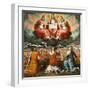 Adoration of the Holy Trinity by Abraham with Sword, David with Harp and Saint John with Eagle-French School-Framed Giclee Print