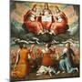 Adoration of the Holy Trinity by Abraham with Sword, David with Harp and Saint John with Eagle-French School-Mounted Giclee Print