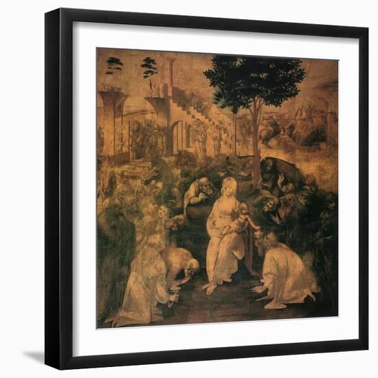 Adoration of the Magi, 1481-Leonardo da Vinci-Framed Giclee Print