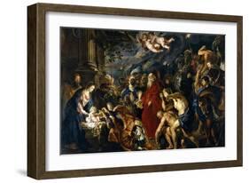 Adoration of the Magi, 1609; 1628-1629-Peter Paul Rubens-Framed Giclee Print