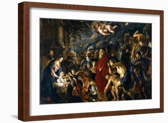 Adoration of the Magi, 1609; 1628-1629-Peter Paul Rubens-Framed Giclee Print