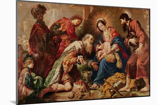 Adoration of the Magi, 1624 (Oil on Canvas)-Claude Vignon-Mounted Giclee Print