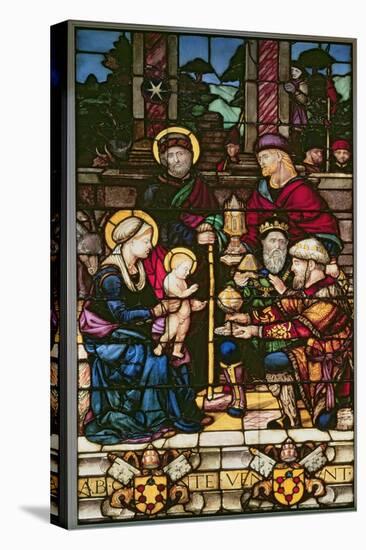 Adoration of the Magi, a Stained Glass Window Originally the Gift of Pope Leo X-null-Stretched Canvas