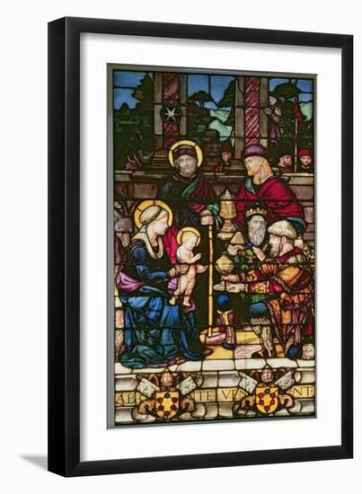 Adoration of the Magi, a Stained Glass Window Originally the Gift of Pope Leo X-null-Framed Giclee Print