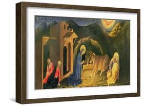 Adoration of the Magi Altarpiece, Left Hand Predella of the Nativity, 1423 (Tempera on Panel)-Gentile Da Fabriano-Framed Giclee Print