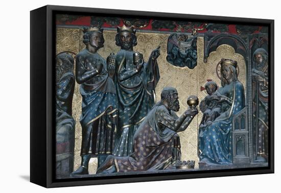 Adoration of the Magi, Bas-Relief on the Choir with Stories from the Life of Christ-Jean Ravy-Framed Stretched Canvas