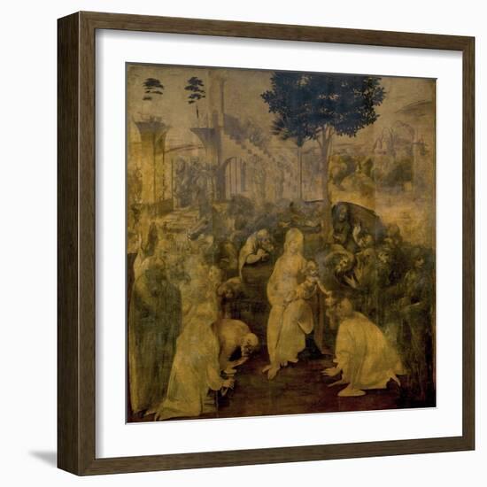 Adoration of the Magi by Leonardo Da Vinci-Leonardo Da Vinci-Framed Giclee Print