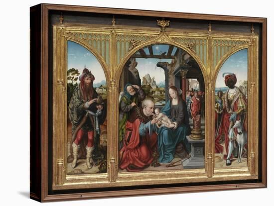 Adoration of the Magi, C.1525 (Oil on Oak Panels)-Joos Van Cleve-Stretched Canvas