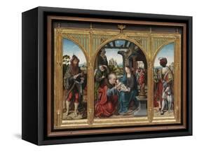 Adoration of the Magi, C.1525 (Oil on Oak Panels)-Joos Van Cleve-Framed Stretched Canvas