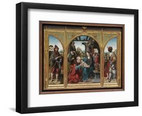 Adoration of the Magi, C.1525 (Oil on Oak Panels)-Joos Van Cleve-Framed Premium Giclee Print