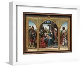 Adoration of the Magi, C.1525 (Oil on Oak Panels)-Joos Van Cleve-Framed Premium Giclee Print