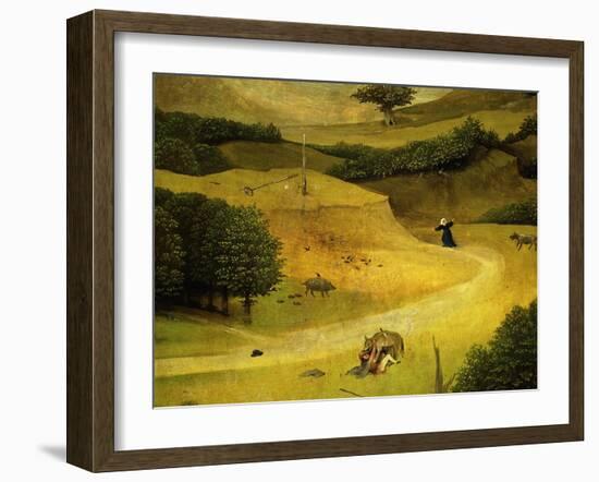 Adoration of the Magi Triptych Traveller Attacked by Wolf Detail-Hieronymus Bosch-Framed Giclee Print