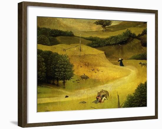 Adoration of the Magi Triptych Traveller Attacked by Wolf Detail-Hieronymus Bosch-Framed Giclee Print