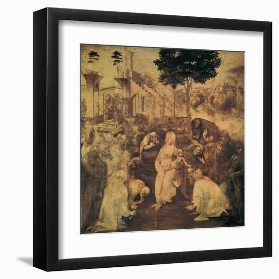Adoration of the Magi-Leonardo da Vinci-Framed Art Print