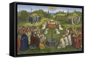 Adoration of the Mystic Lamb-Hubert & Jan Van Eyck-Framed Stretched Canvas