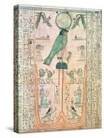 Adoration of the Rising Sun in Form of the Falcon Re-Horakhty, New Kingdom, c. 1150 BC (Papyrus)-null-Stretched Canvas