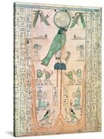 Adoration of the Rising Sun in Form of the Falcon Re-Horakhty, New Kingdom, c. 1150 BC (Papyrus)-null-Stretched Canvas