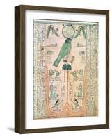 Adoration of the Rising Sun in Form of the Falcon Re-Horakhty, New Kingdom, c. 1150 BC (Papyrus)-null-Framed Giclee Print