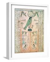 Adoration of the Rising Sun in Form of the Falcon Re-Horakhty, New Kingdom, c. 1150 BC (Papyrus)-null-Framed Giclee Print